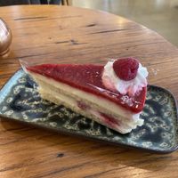 Raspberry coconut cake (4,20€)  at Mangolds in Graz