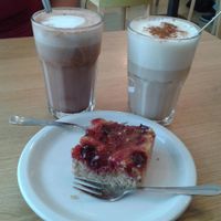 Yummy fruity cake :) at Mangolds in Graz
