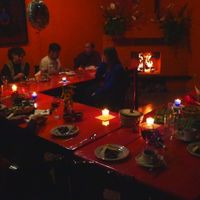 The fire place at Jardin La Reserva Restaurante in San Cristobal De Las Casas