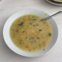 Big bowl of veg soup  at La Delicia in Abancay