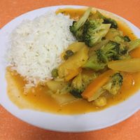 Guiso de brécol/brokkoli at La Delicia in Abancay