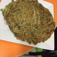 Tortilla de verduras (with rice underneath) at La Delicia in Abancay