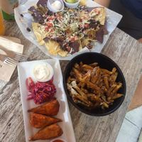 Nachos, Poutine, and Buffalo wings at Copper Branch in Waterloo