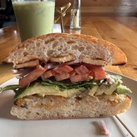 Loaded vegan breakfast sandwich.  at Peloton Cafe in Seattle