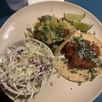 Falafel taco, cauliflower taco made vegan  at Bull Street Taco in Savannah