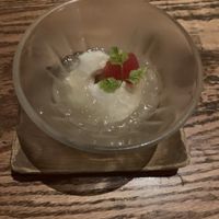 Almond jelly with grapefruit and tofu  at Sorano in Tokyo