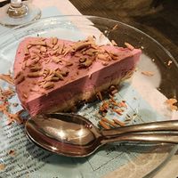 Raspberry hazelnut torte (gluten-free and vegan)  at Food For Thought in Williamsburg