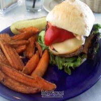 Portobello sandwich.   at Food For Thought in Williamsburg