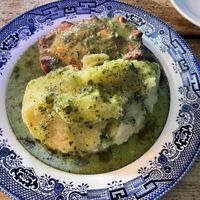 Pie & mash with liquor  at The Spread Eagle in East London