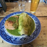 Pie & Mash with liquor at The Spread Eagle in East London