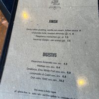 Dessert menu  at The Spread Eagle in East London