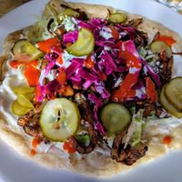 Shawarma and burger 🥙🍔🍟 at The Spread Eagle in East London
