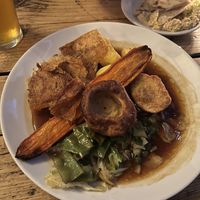 Slow Roast Celeriac & Crackling roast  at The Spread Eagle in East London