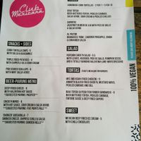 menu at The Spread Eagle in East London