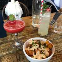 Delicious mocktails and tripple fried chips with chipotle mayo at The Spread Eagle in East London