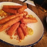 Chickpea fries, curry mayo at The Spread Eagle in East London