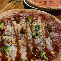Whole grain pizzas. at Flax & Kale - Sant Pere Mes in Barcelona