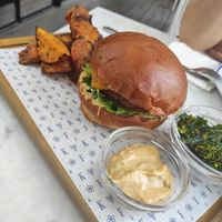 Veggie Burger at Flax & Kale - Sant Pere Mes in Barcelona
