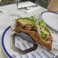 Taco crujiente de salmón at Flax & Kale - Sant Pere Mes in Barcelona