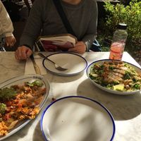 Nachos and Caesar salad  at Flax & Kale - Sant Pere Mes in Barcelona