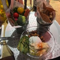 Coconut savoury yogurt   at Flax & Kale - Sant Pere Mes in Barcelona