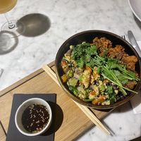 Scrambled tofu, quinoa   at Flax & Kale - Sant Pere Mes in Barcelona