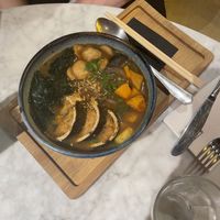 Vegan ramen with mushrooms and watermelon   at Flax & Kale - Sant Pere Mes in Barcelona