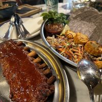 BBQ ribs with tacos  at Flax & Kale - Sant Pere Mes in Barcelona