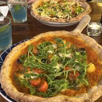 Vegan mozzarella pizza  at Flax & Kale - Sant Pere Mes in Barcelona