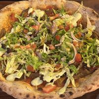 Vegan fresh pizza  at Flax & Kale - Sant Pere Mes in Barcelona