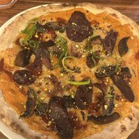 Pumpkin base pizzaa  at Flax & Kale - Sant Pere Mes in Barcelona