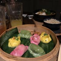 Dumplings with truffel/mushroom, jackfruit and vegetables at Flax & Kale - Sant Pere Mes in Barcelona