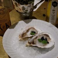 "Oysters" made from mushrooms served in shells at Flax & Kale - Sant Pere Mes in Barcelona