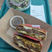 Philly patty melt (w/ side salad upgrade) at The Veggie in Madison