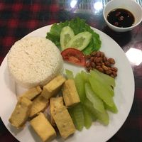 Rice with veg, tofu and peanuts  at HAN - El Domo - Int Terminal  in Hanoi