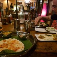 Uttapam with tomatoes and 2 dips  at Chana Masala in Koh Phangan