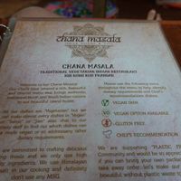 First page of menu at Chana Masala in Koh Phangan