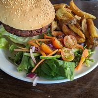 Veggie burger at The 13th Note in Glasgow