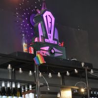 Cool sign above the bar at The 13th Note in Glasgow