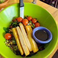 Double edge paleo bowl with tofu, balsamic dressing on the side at Great Full Gardens - South in Reno