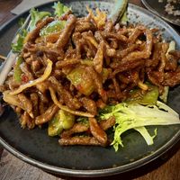 Crispy Chilli Soy Beef  at Au Lac Royal Vegan Cuisine woden in Phillip