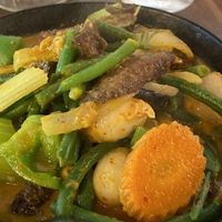 Red curry duck with lychee - delicious  at Au Lac Royal Vegan Cuisine woden in Phillip