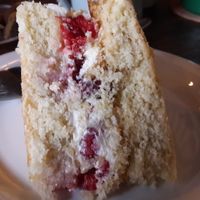 Vegan Victoria sponge cake at One Sixty in Burnley