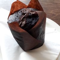 Vegan chocolate muffin at One Sixty in Burnley