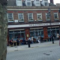 The Blacksmith and The Toffeemaker. Sat outside for a beer and lunch in the brief Spring sunshine. at The Blacksmith & The Toffeemaker in London