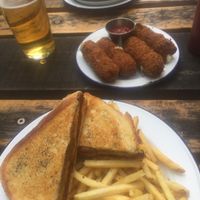 Grilled cheese, mozzarella sticks, macaroni at The Blacksmith & The Toffeemaker in London