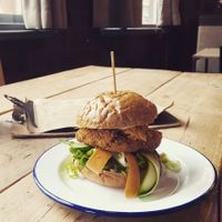 Tasty tofish burger at The Blacksmith & The Toffeemaker in London