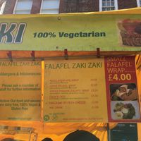 Menu at Falafel Zaki Zaki in London