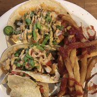 Mr. Toad’s Tofu Tacos with homemade fries at Sundial Cafe in Eugene