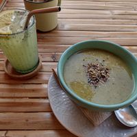 Soup of the day and lemonade at Aloha Cafe in Sesimbra